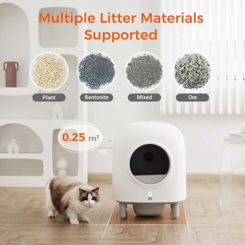 Petree Fully Automatic Intelligent Cat Litter Box With App Control