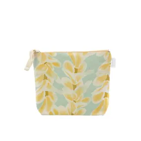 Plumeria Lei on Blue Cosmetic Bag, Small