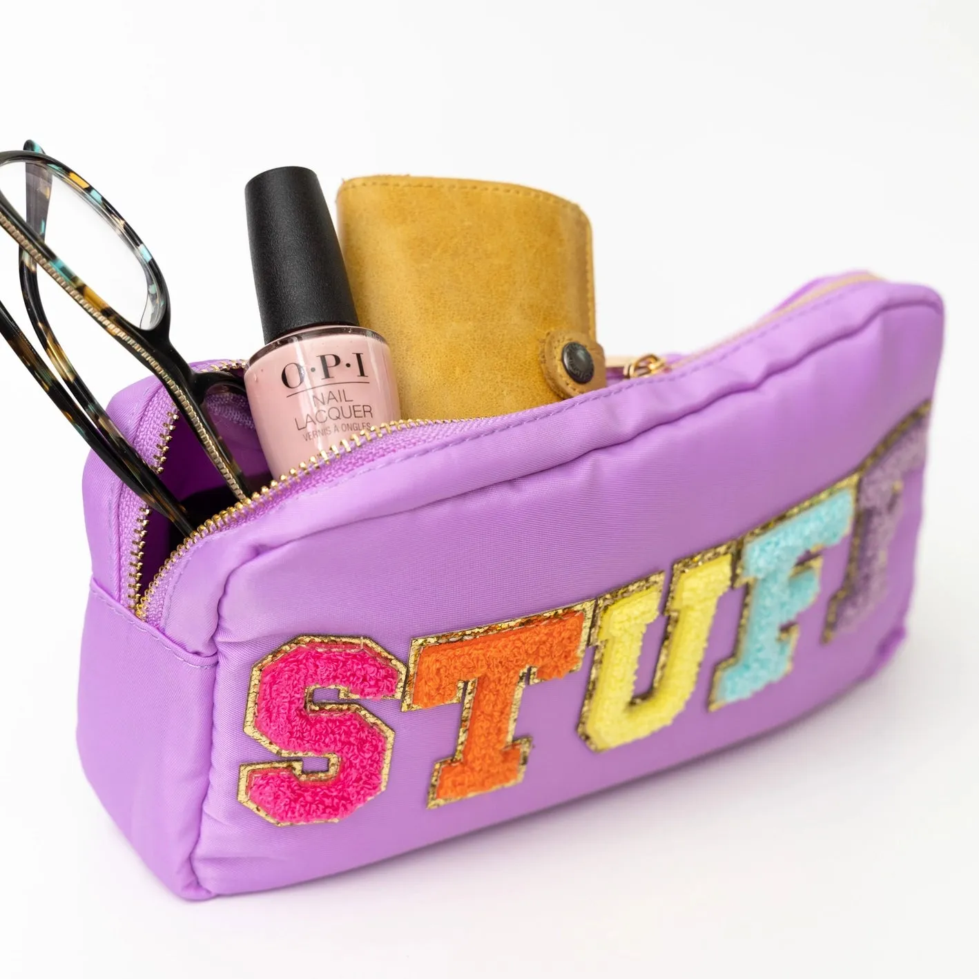 Preppy "STUFF" Lettered Toiletry Pouch