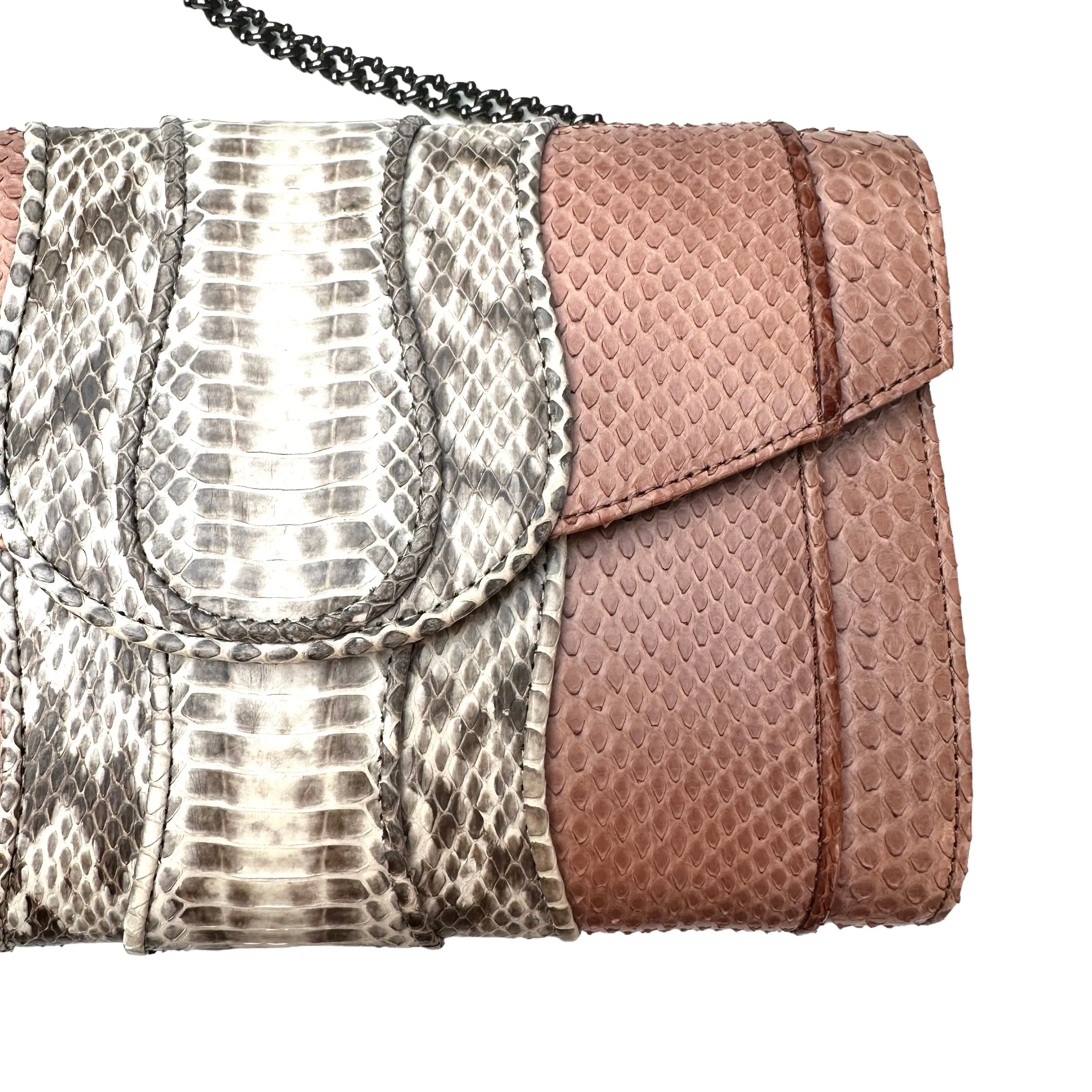 Python Clutch w/Crossbody Chain