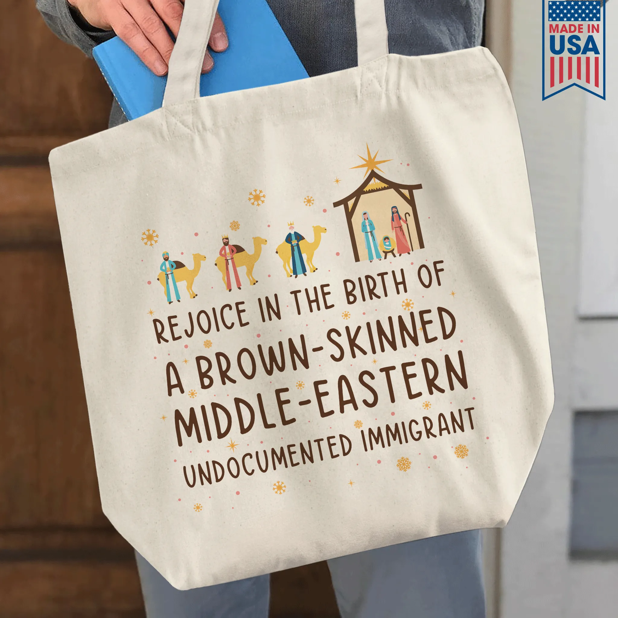 Rejoice In The Birth Of A Brown-Skinned Middle-Eastern Undocumented Immigrant Book Lovers Gift TBW305