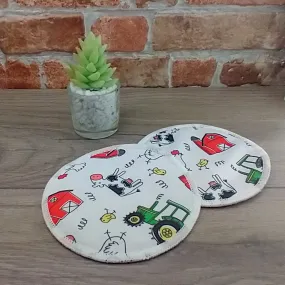 Reusable Bamboo Cotton Nursing Pad Set - Farmyard