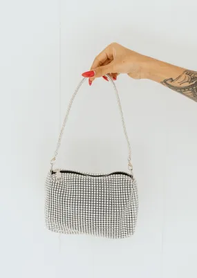 Rhinestone Studded Purse - Silver