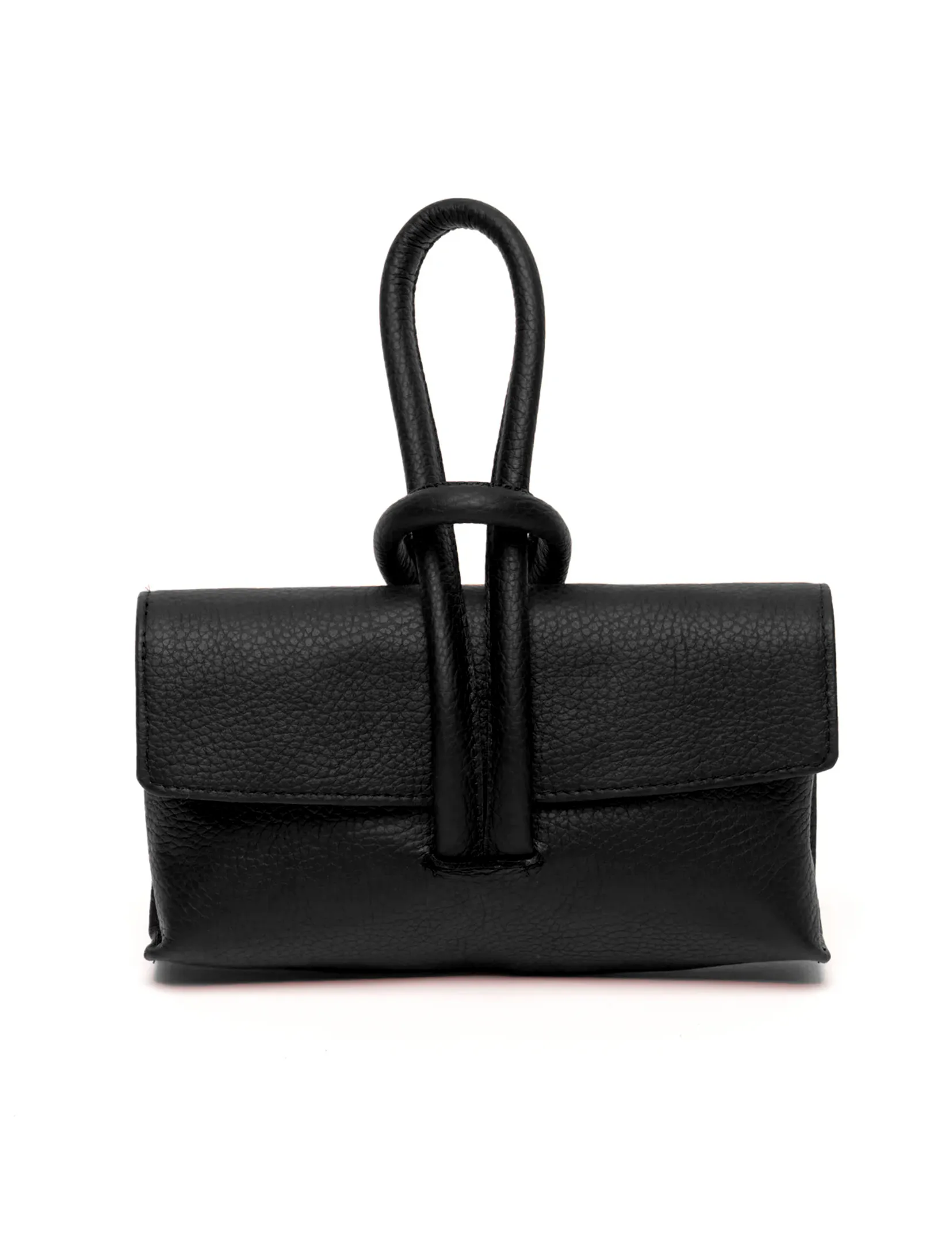 Riley Handle Clutch, Black