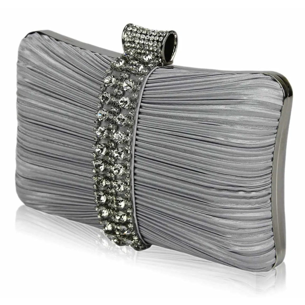 Riya Satin and Crystal Clutch Handbag