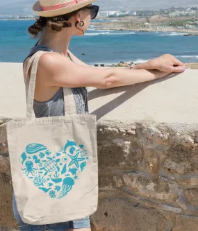 Sea at Heart Organic Cotton Tote Bag