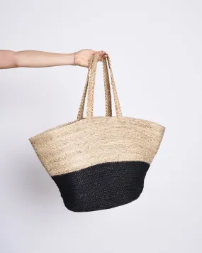 SHOPPING BASKET JUTE BLACK