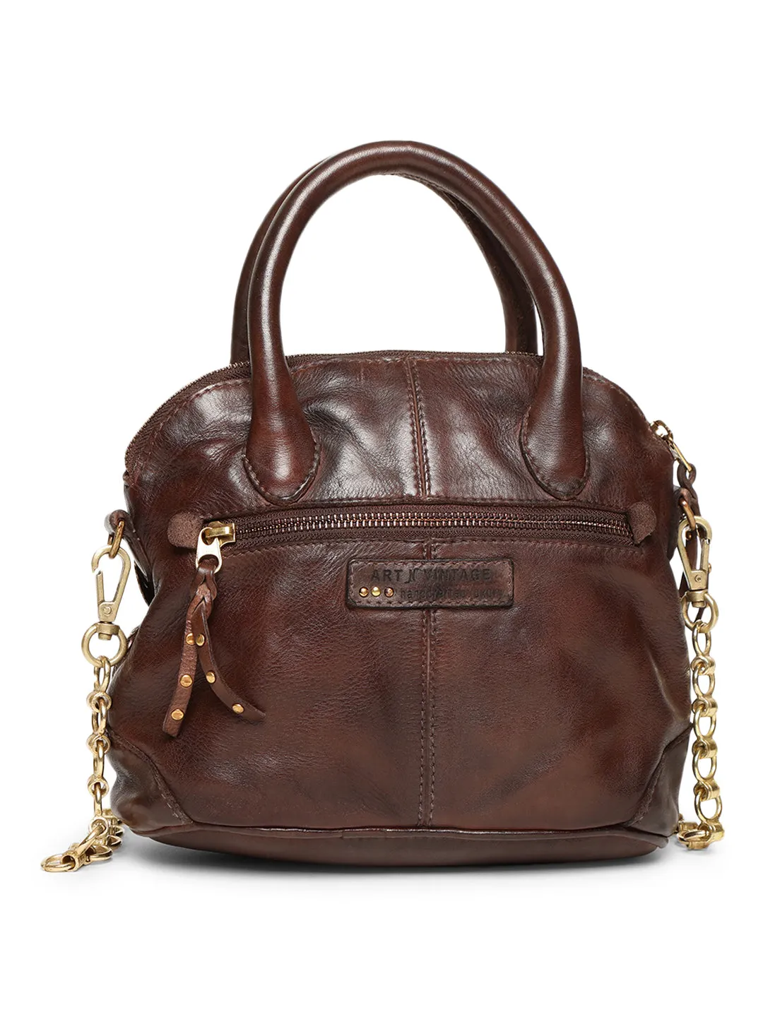 SILVIA: Brown Leather Women Handbag By Art N Vintage