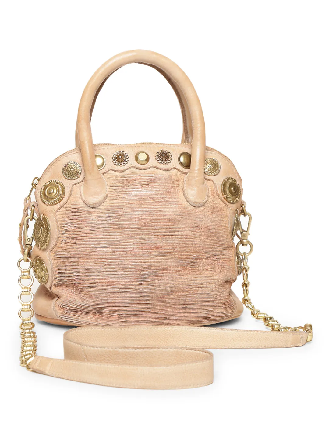 SILVIA: Cream Leather Women Handbag By Art N Vintage