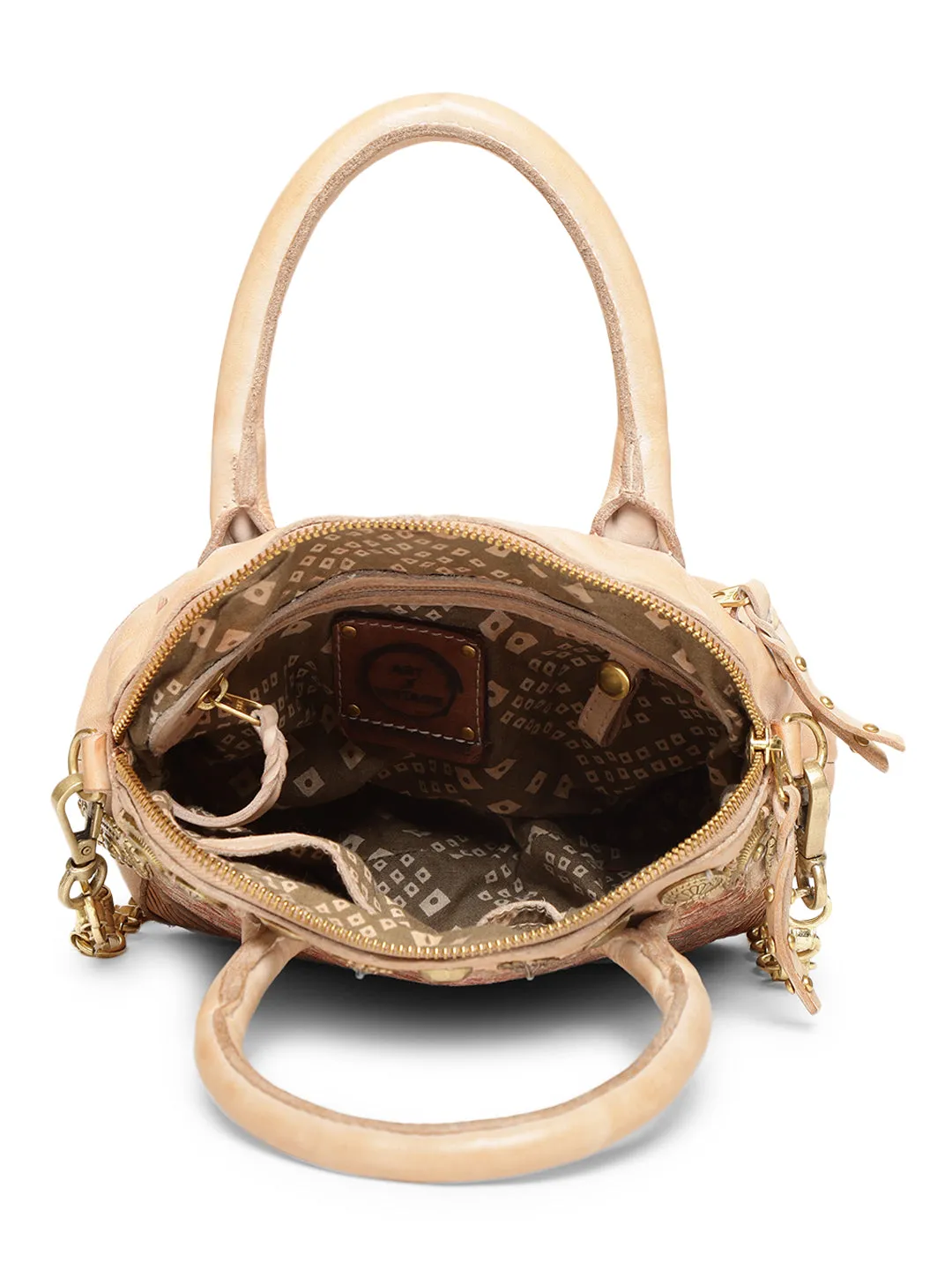 SILVIA: Cream Leather Women Handbag By Art N Vintage