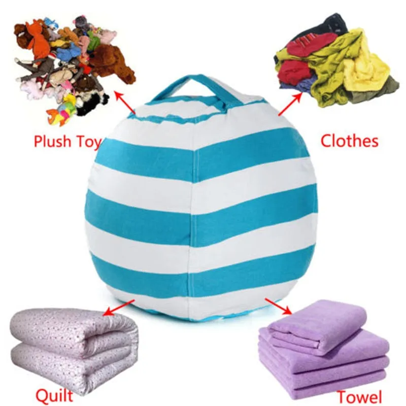 Stuffed Toys Storage Bean Bag - Children Plush Toy Organizer