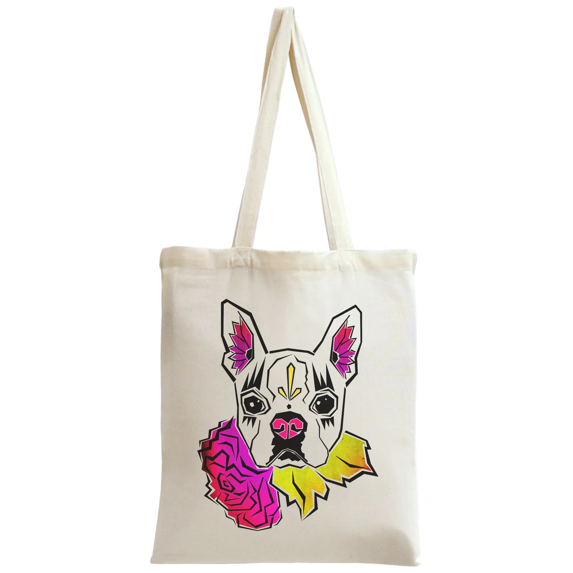 Sugar Skull Boston Terrier Tote Bag