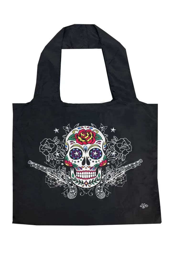 Sugar Skull w/Guns Recycle Bag