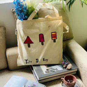 Take it easy- Hand-painted Tote bag