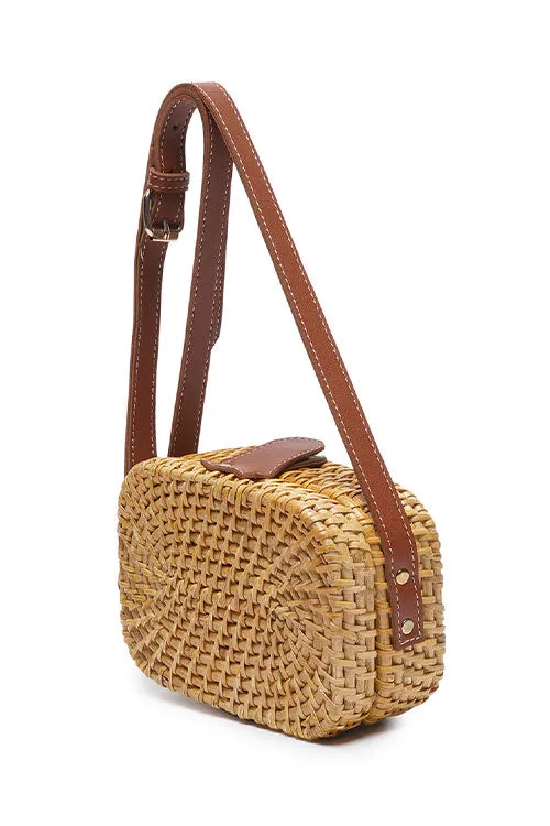 Tan Brown Boxy Sling Bag