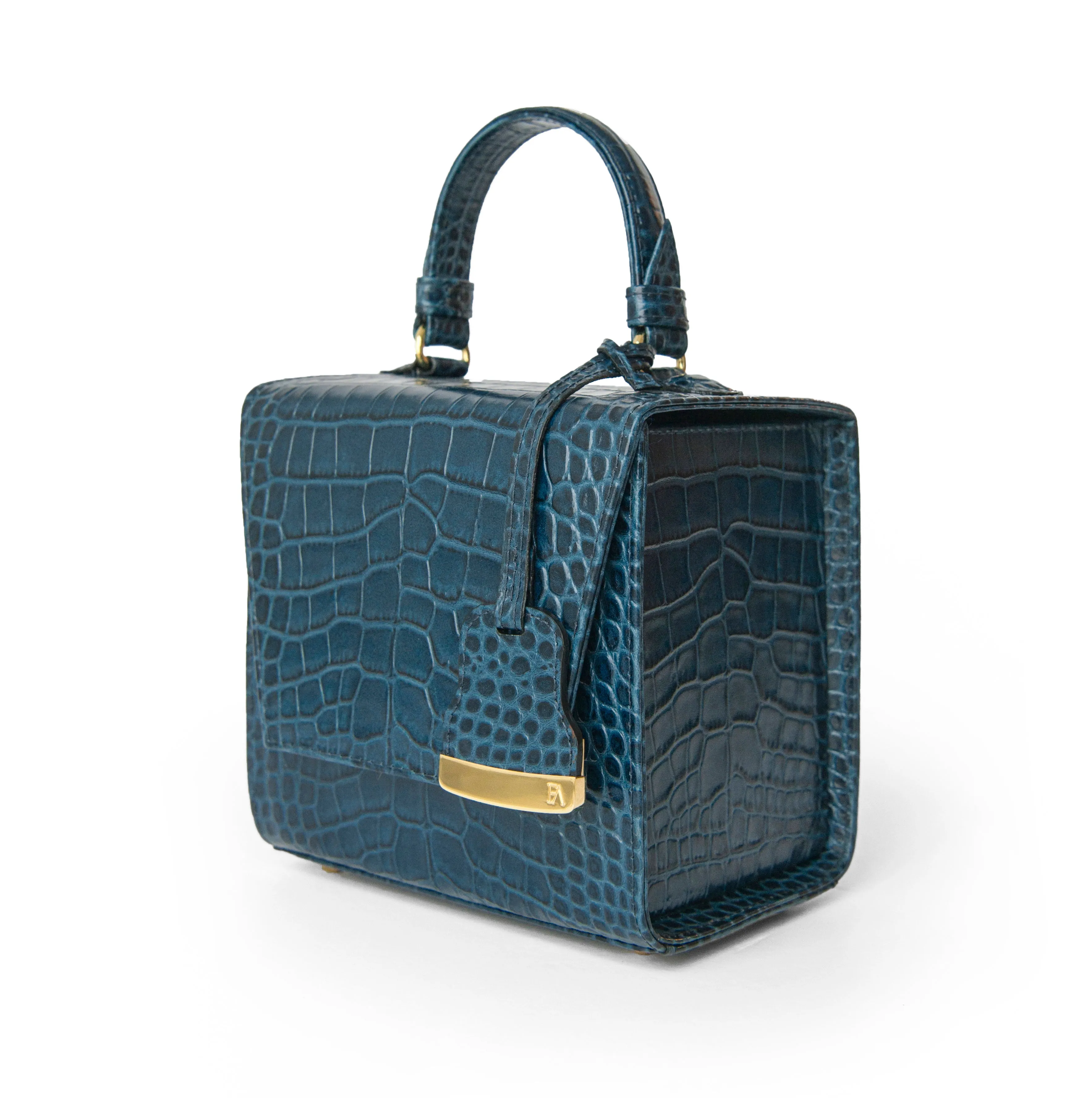 Teal Blue Charlotte box bag