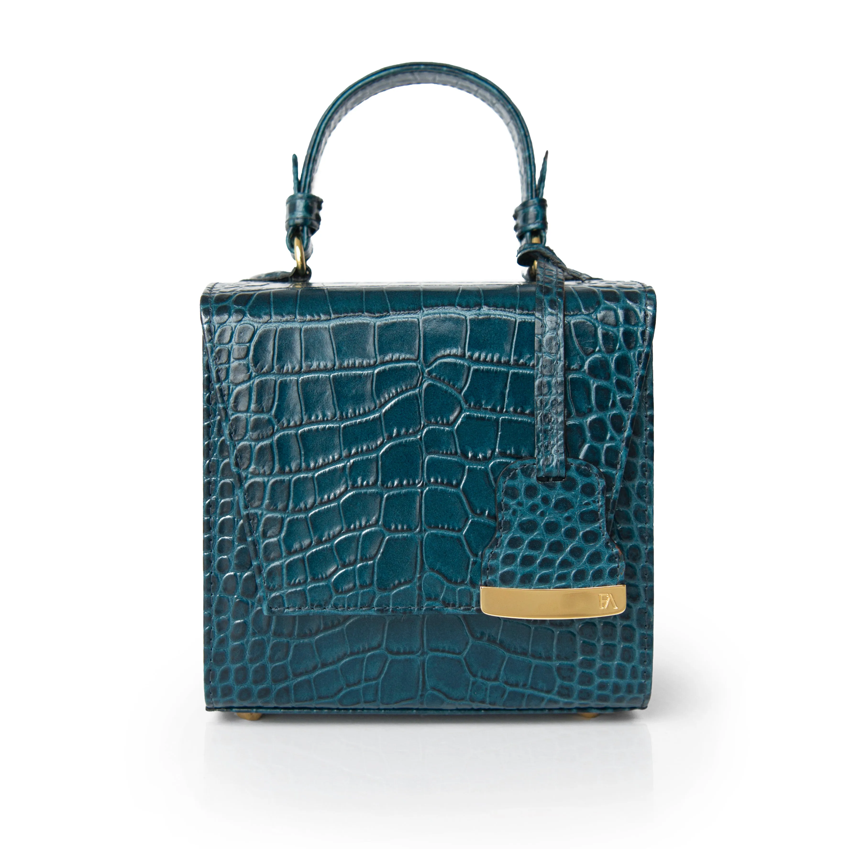 Teal Blue Charlotte box bag