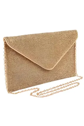 TEEK - Rhinestone Statement Envelope Clutch Bag