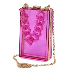 TEEK - Tinted Chain See Thru Crossbody Clutch