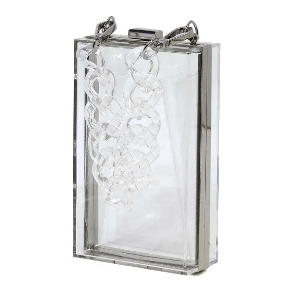 TEEK - Tinted Chain See Thru Crossbody Clutch