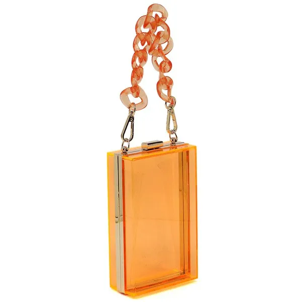 TEEK - Tinted Chain See Thru Crossbody Clutch