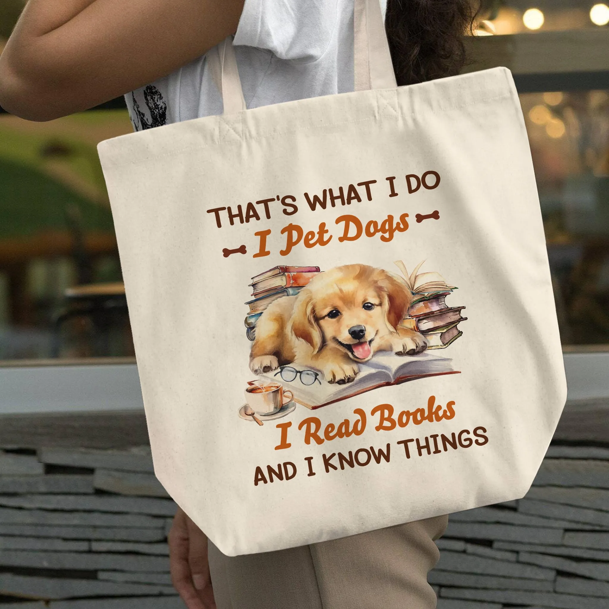 That's What I Do I Pet Dogs I Read Books And I Know Things Book Lovers Gift TBW335