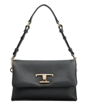 TODS T TIMELESS FLAP BAG BLACK