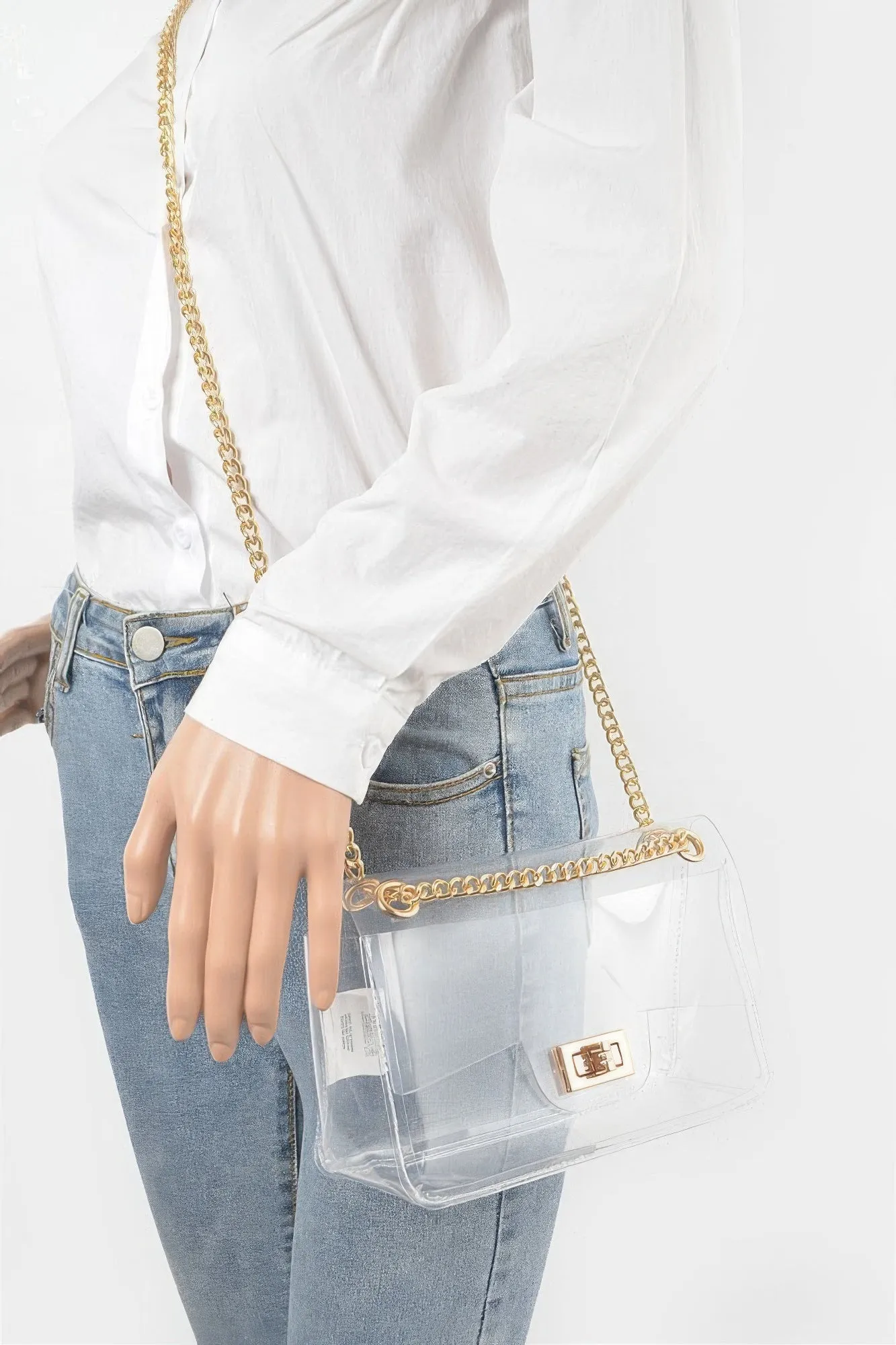 Transparent Flap Crossbody Bag