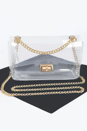 Transparent Flap Crossbody Bag