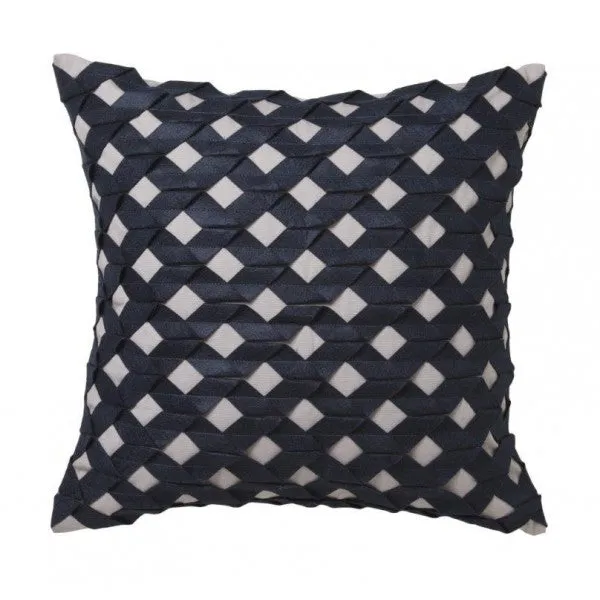 Trellis Navy Square Cushion by Private Collection