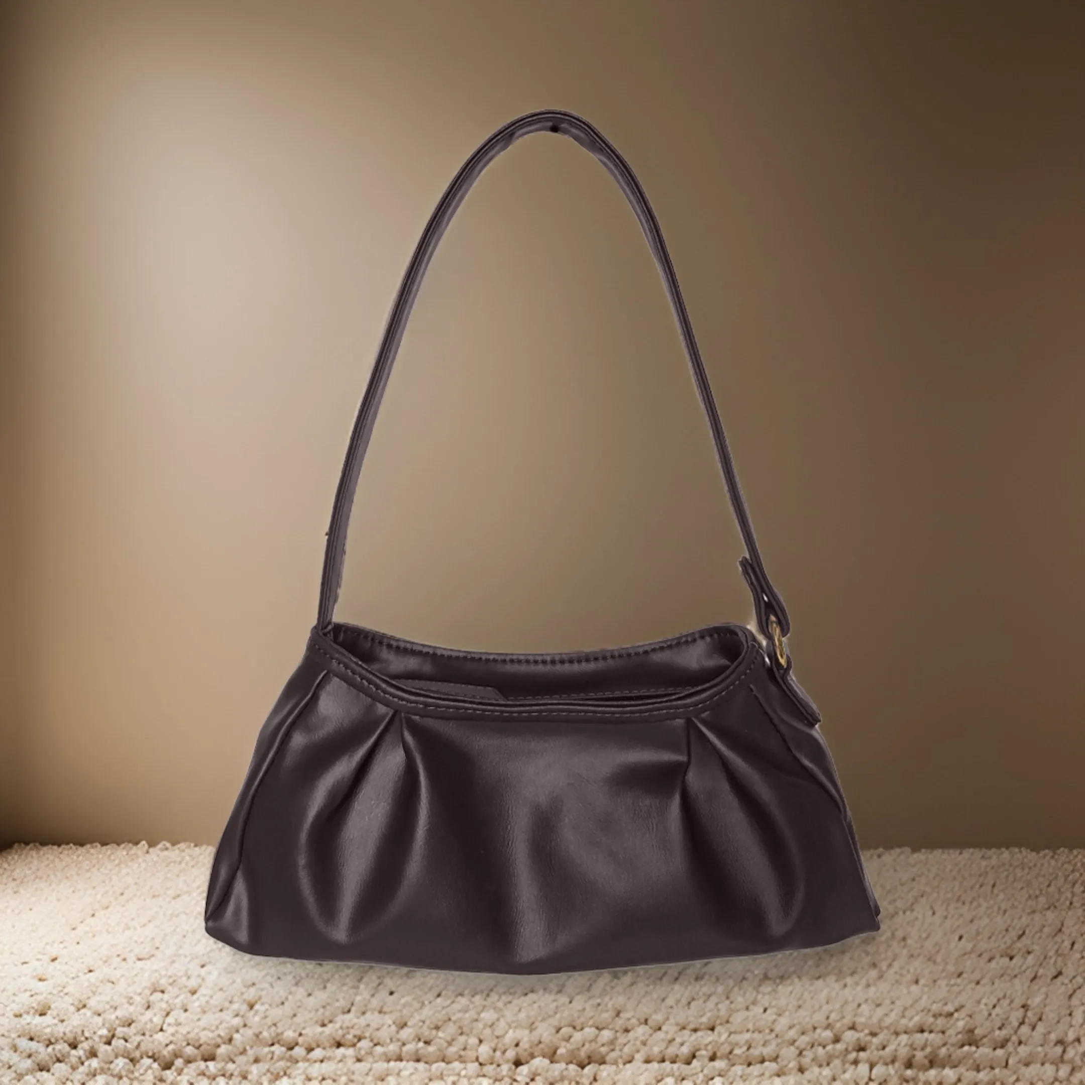 Trendy Brown Baguette Bag Perfect For Women & Girls