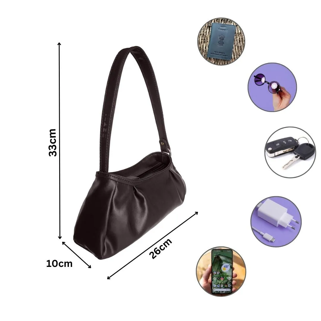 Trendy Brown Baguette Bag Perfect For Women & Girls