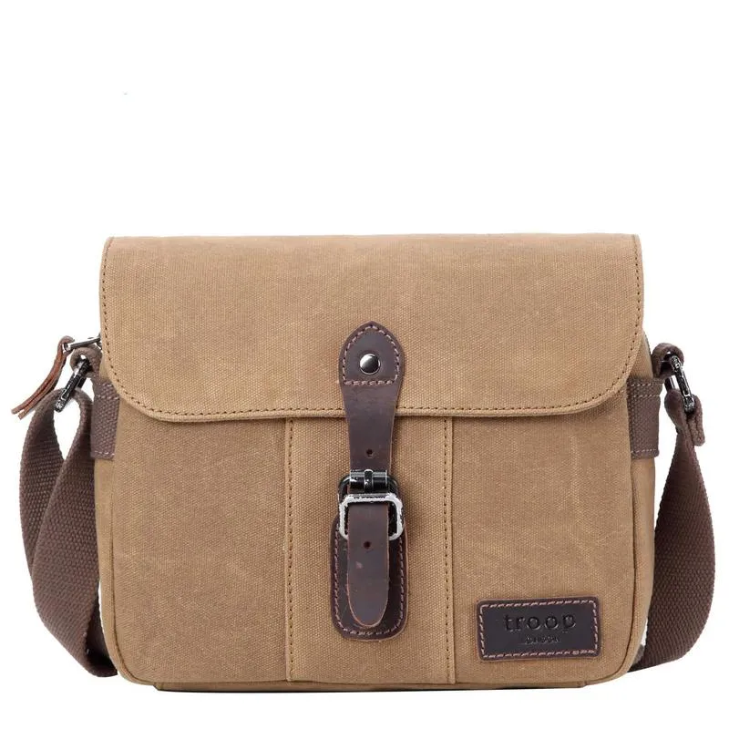 Troop London TRP0440 Heritage Across Body Bag in Dark Brown