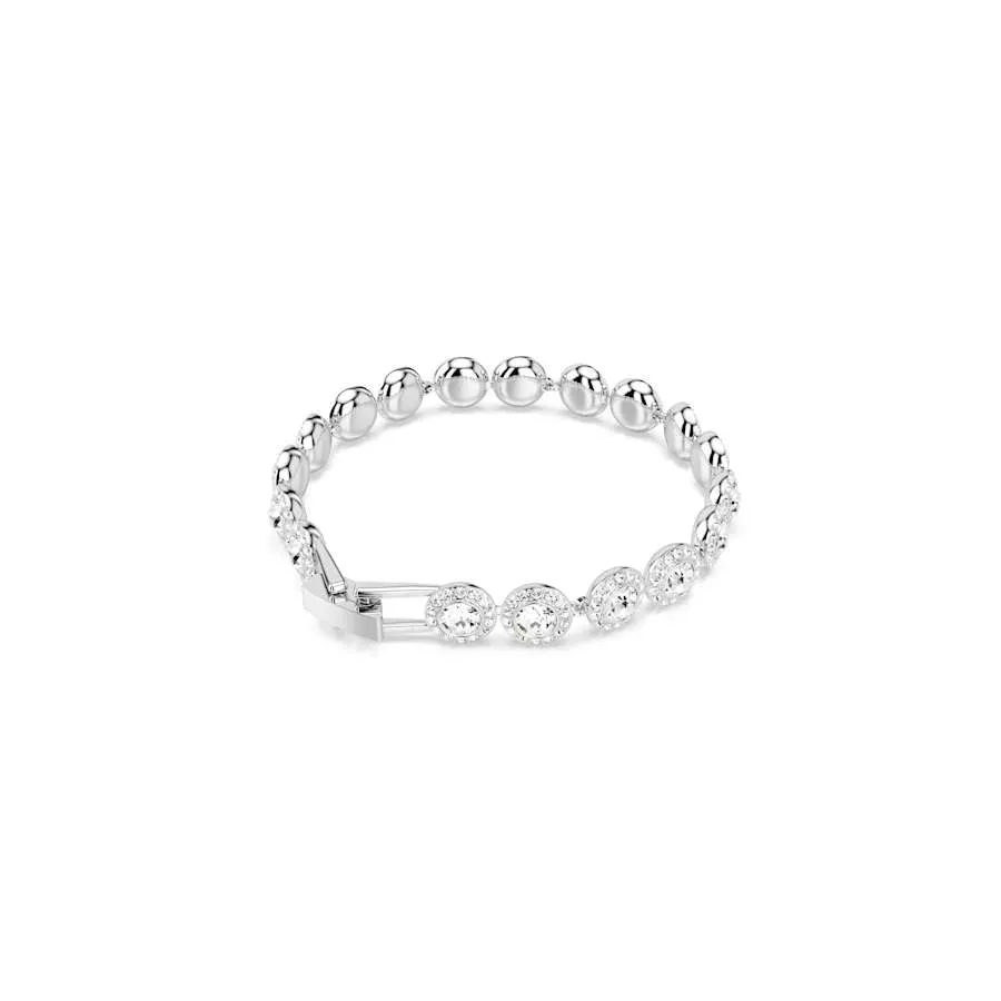 Una Angelic Rhodium Plated Round Cut Tennis Bracelet 5682279