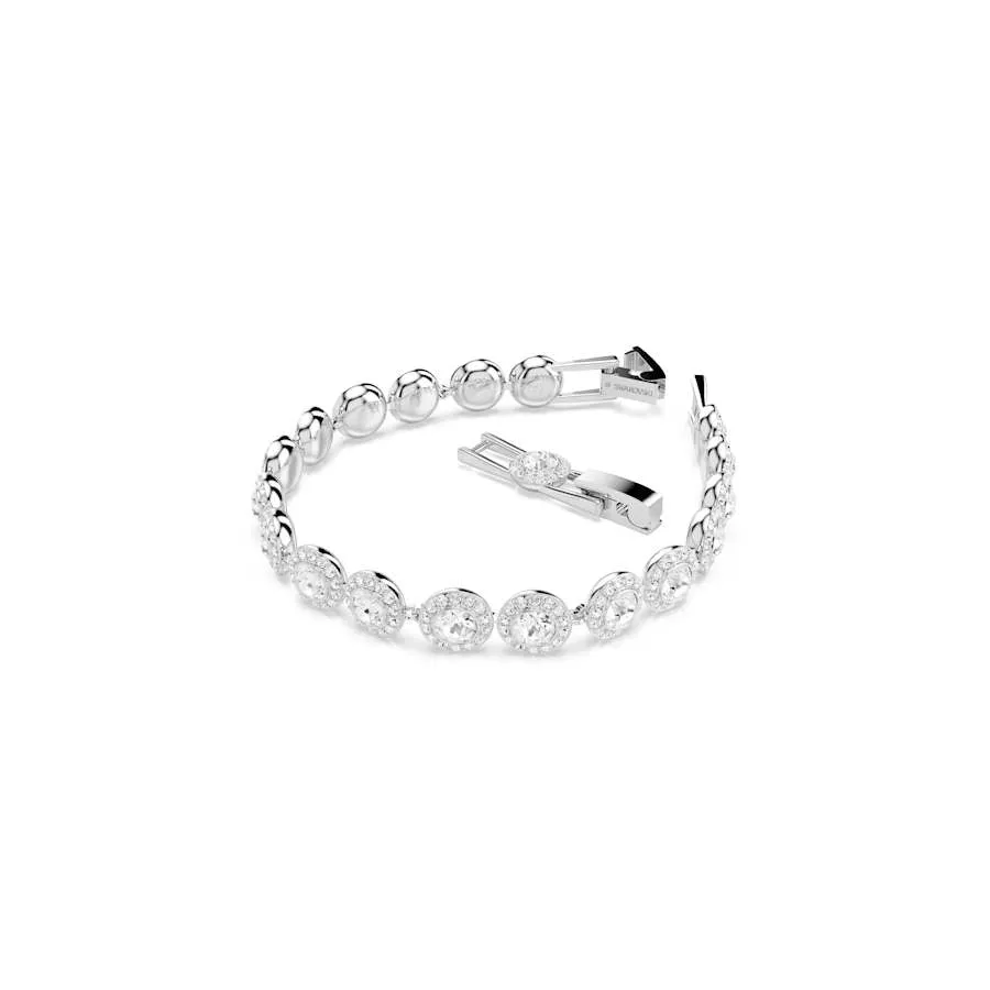 Una Angelic Rhodium Plated Round Cut Tennis Bracelet 5682279