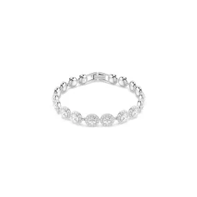 Una Angelic Rhodium Plated Round Cut Tennis Bracelet 5682279