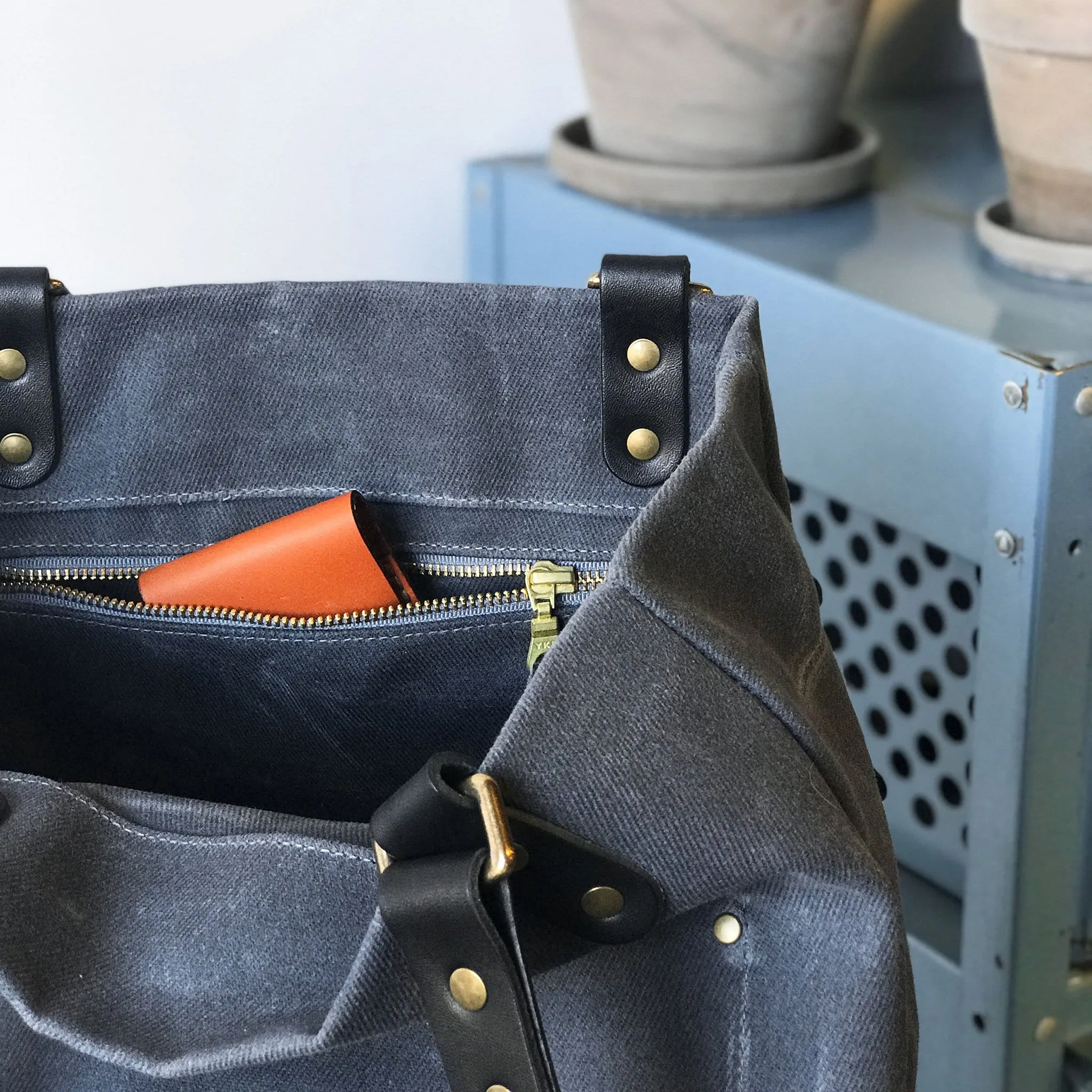 Utility Waxed Canvas Tote Bag