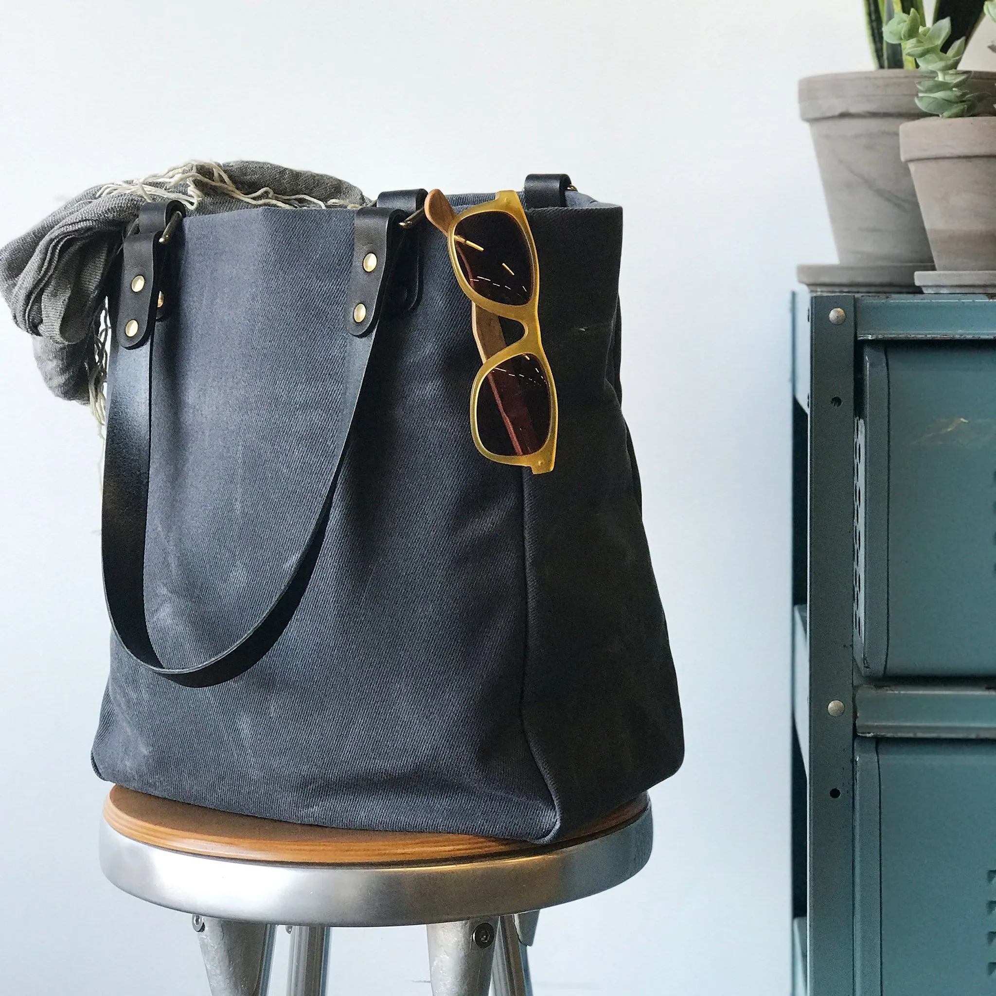 Utility Waxed Canvas Tote Bag