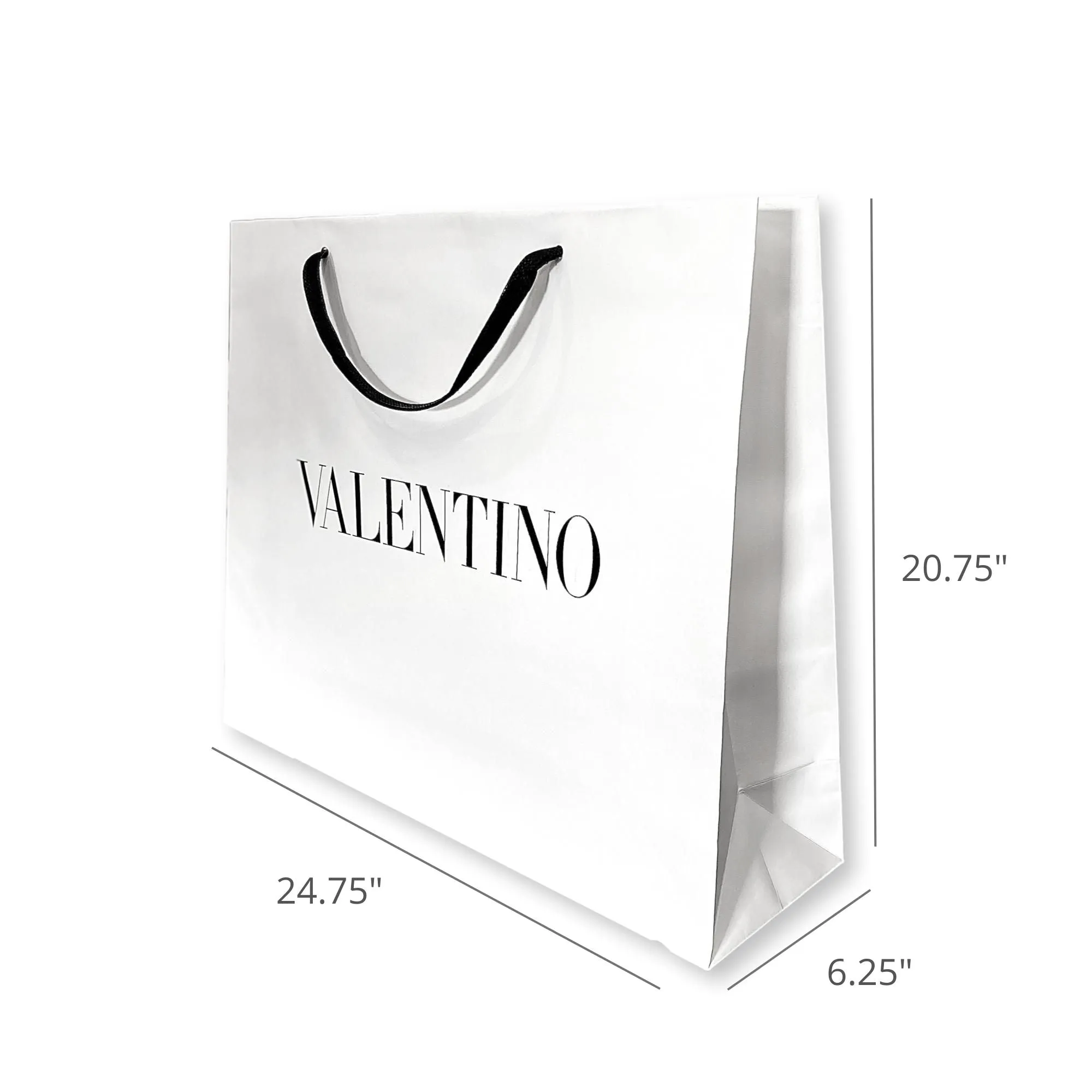 Valentino Shopping Gift Bag Designer Logo Packaging White Paper Large