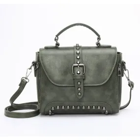 Vintage Cross body Leather Rivet Shoulder Bag