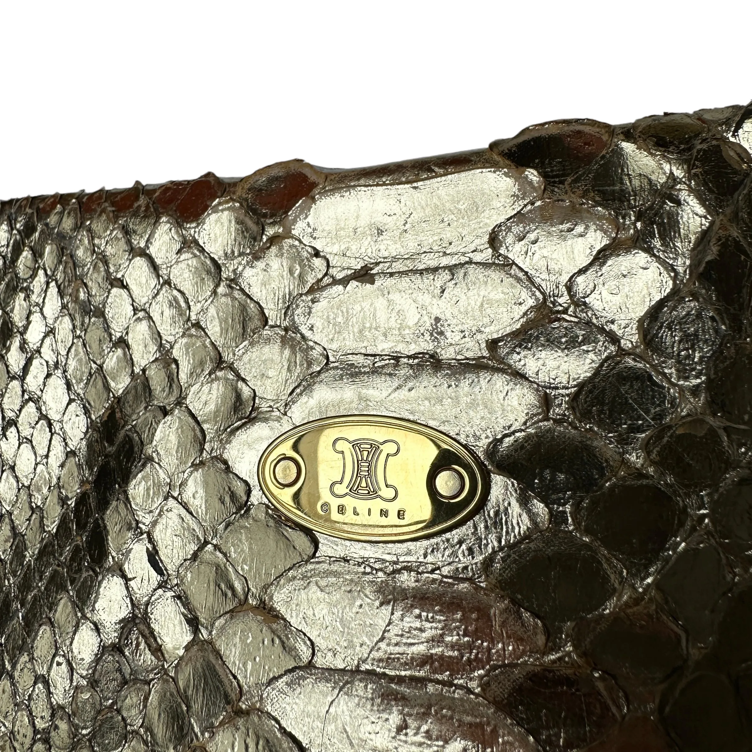 Vintage Gold Python Shoulder Bag