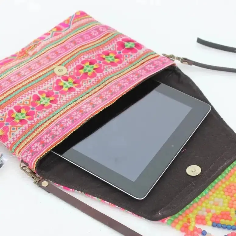 Vintage Upcycled Hmong Fabric Crossbody | Clutch - Thailand