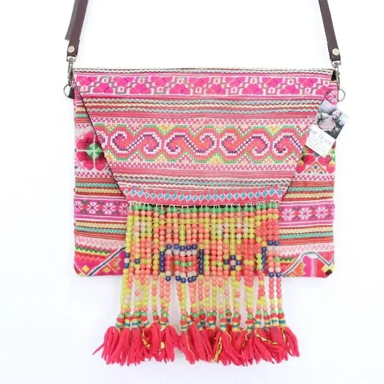 Vintage Upcycled Hmong Fabric Crossbody | Clutch - Thailand