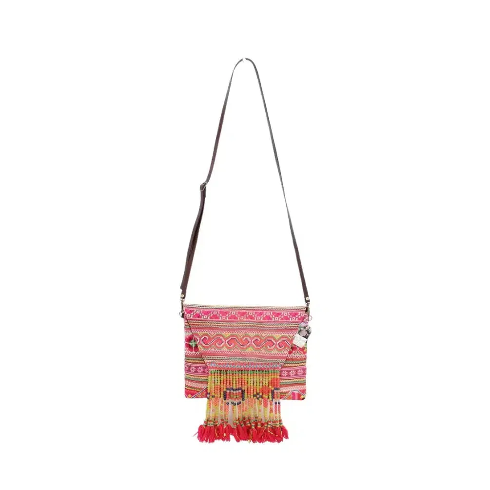 Vintage Upcycled Hmong Fabric Crossbody | Clutch - Thailand