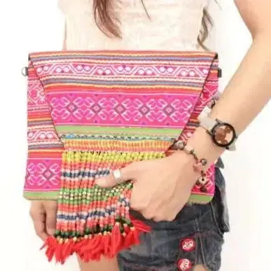 Vintage Upcycled Hmong Fabric Crossbody | Clutch - Thailand