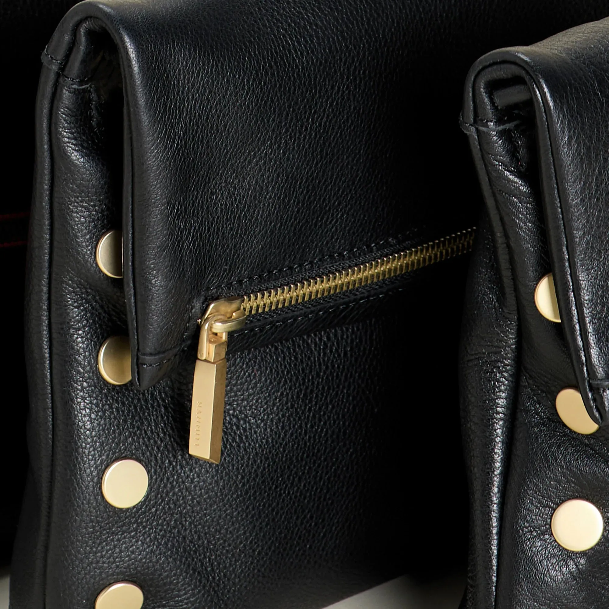 VIP Leather Foldover Bag - Black and Gold