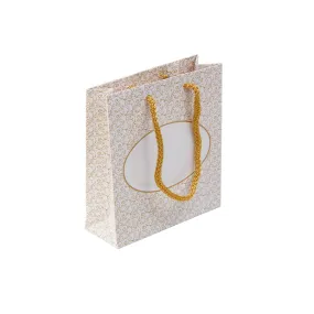 White and Gold Ivy Paper Bag Large