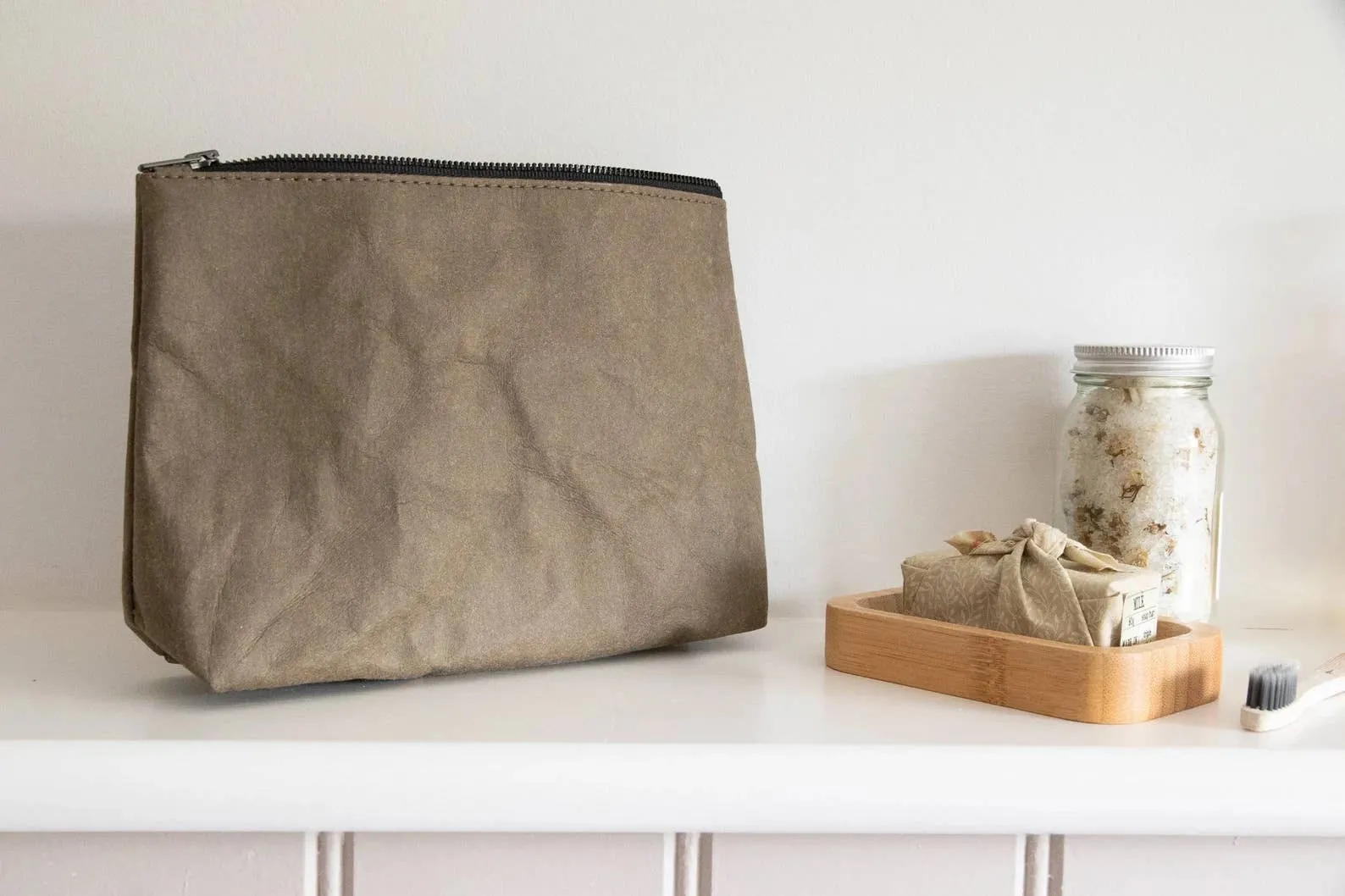 Willow Earth- Kraft paper cosmetic/toiletry bag - eco friendly