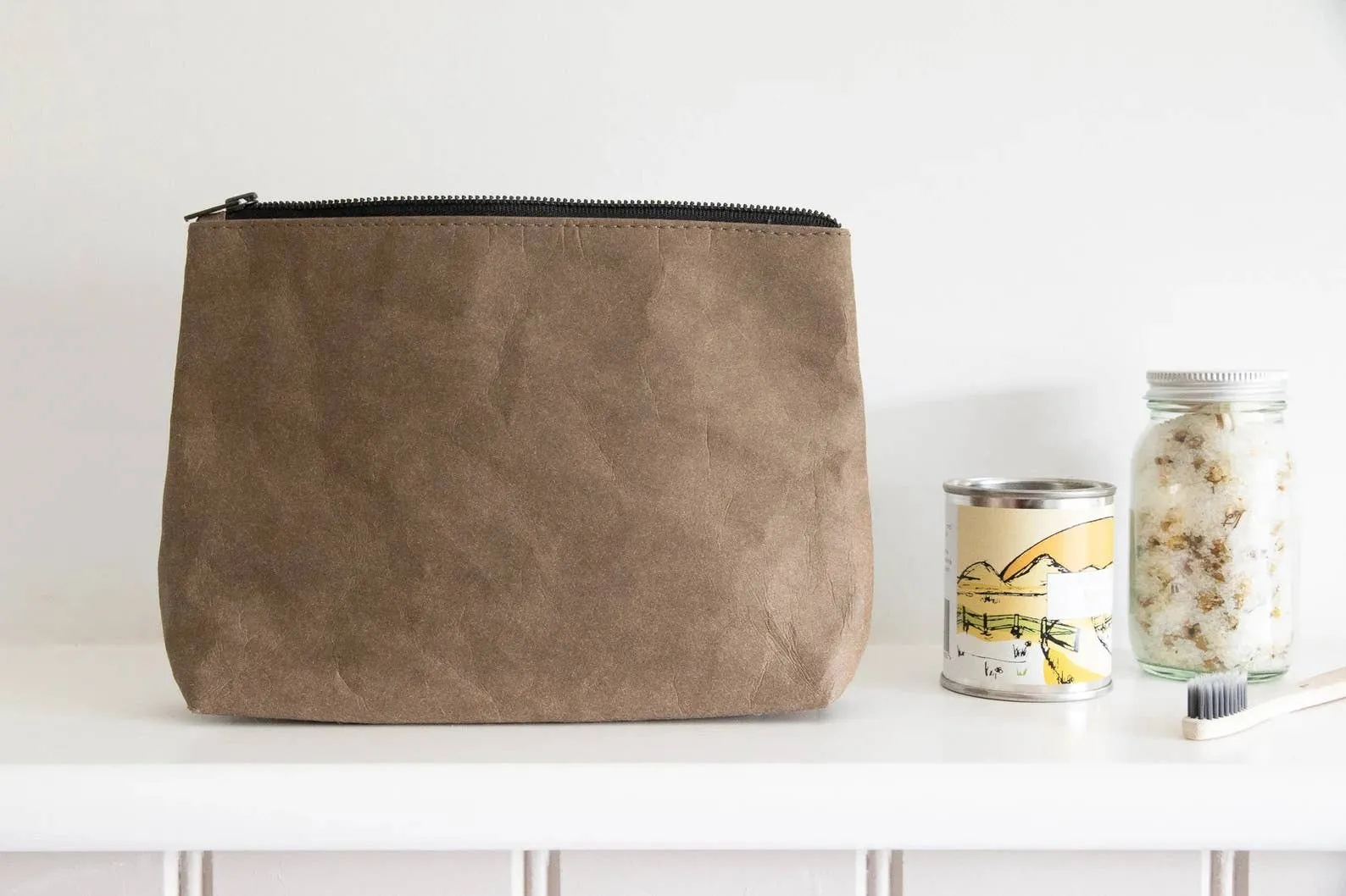 Willow Earth- Kraft paper cosmetic/toiletry bag - eco friendly