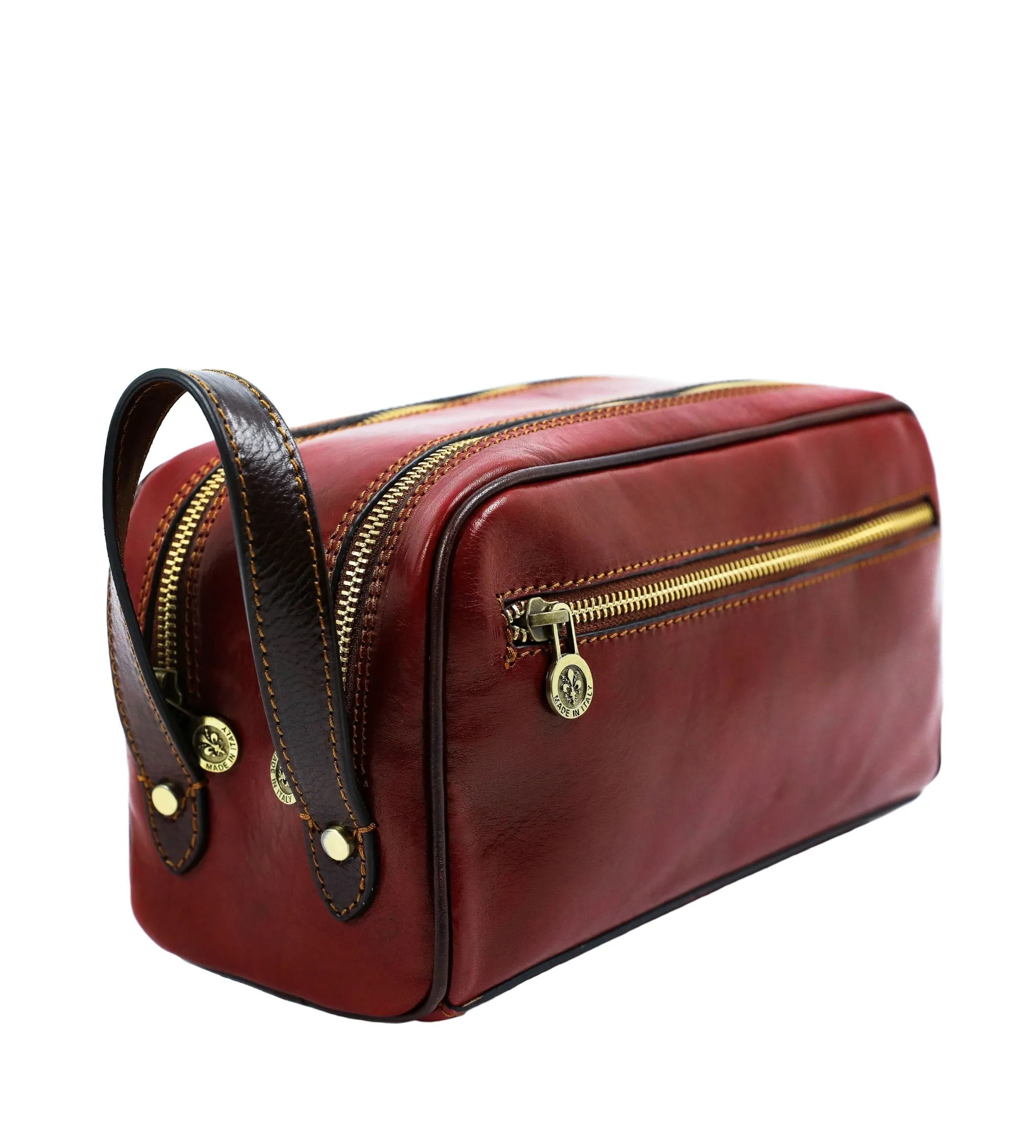 Womens Leather Cosmetic Bag Dopp Kit - All the Kings Men